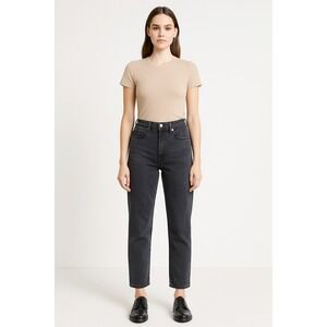Levi's Ribcage Straight Ankle Jeans 31x27 Women Washed Black‎ High Rise Denim